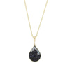 Derbyshire Blue John and Opalique 9ct Yellow Gold Pendant and Gold Plated Chain