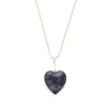 Derbyshire Blue John and Whitby Jet Heart Pendant and Chain