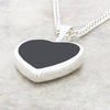 Derbyshire Blue John and Whitby Jet Heart Pendant and Chain