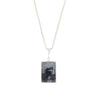 Derbyshire Blue John and Labradorite Rectangular Pendant and Chain