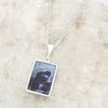 Derbyshire Blue John and Labradorite Rectangular Pendant and Chain