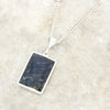 Derbyshire Blue John and Labradorite Rectangular Pendant and Chain