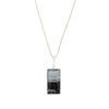 Derbyshire Blue John and Whitby Jet Rectangular Pendant and Chain