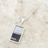 Derbyshire Blue John and Whitby Jet Rectangular Pendant and Chain