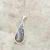 Derbyshire Blue John Reversible Pear Shape Pendant and Chain