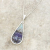 Derbyshire Blue John Reversible Pear Shape Pendant and Chain