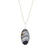 Derbyshire Blue John and Whitby Oval Shape Pendant and Chain