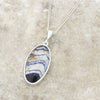 Derbyshire Blue John and Whitby Oval Shape Pendant and Chain