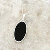 Derbyshire Blue John and Whitby Oval Shape Pendant and Chain