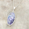 Derbyshire Blue John and Labradorite Oval Shape Pendant and Chain