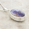 Derbyshire Blue John Reversible Oval Shape Pendant and Chain