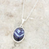 Derbyshire Blue John Reversible Oval Pendant and Chain