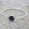 Derbyshire Blue John Sterling Silver Round Bangle DBJ709 | H&H Jewellers