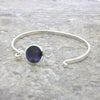 Derbyshire Blue John Sterling Silver Round Bangle DBJ709 | H&H Jewellers