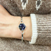Derbyshire Blue John Sterling Silver Hexagon Bangle DBJ710 | H&H Jewellers