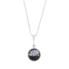 Derbyshire Blue John and Whitby Jet Small Round Pendant and Chain