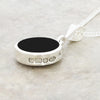 Derbyshire Blue John and Whitby Jet Small Round Pendant and Chain