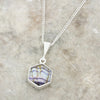 Derbyshire Blue John and Whitby Jet Hexagonal Shape Pendant and Chain