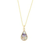 Derbyshire Blue John 9ct Yellow Gold Pendant and Gold Plated Chain
