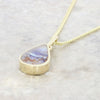 Derbyshire Blue John 9ct Yellow Gold Pendant and Gold Plated Chain