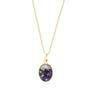 Derbyshire Blue John 9ct Yellow Gold Oval Pendant and Gold Plated Chain
