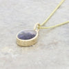 Derbyshire Blue John 9ct Yellow Gold Oval Pendant and Gold Plated Chain