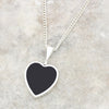 Derbyshire Blue John and Whitby Jet Heart Pendant and Chain
