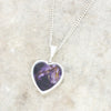 Derbyshire Blue John Heart Pendant and Chain
