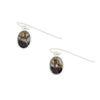 Derbyshire Blue John Sterling Silver Oval Drop Earrings