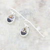 Derbyshire Blue John Sterling Silver Oval Drop Earrings