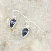 Derbyshire Blue John Sterling Silver Teardrop Shape Drop Earrings