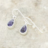 Derbyshire Blue John Sterling Silver Pear Shape Drop Earrings