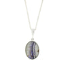 Derbyshire Blue John Sterling Silver Oval Pendant and Chain