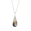 Derbyshire Blue John Slim Pear Shape Pendant and Chain