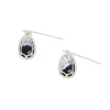 Derbyshire Blue John Ivy Leaf Overlay Oval Drop Earrings