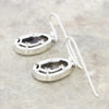 Derbyshire Blue John Ivy Leaf Overlay Oval Drop Earrings