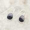 Derbyshire Blue John Ivy Leaf Overlay Oval Drop Earrings