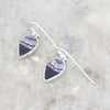 Derbyshire Blue John Sterling Silver Teardrop Shape Drop Earrings