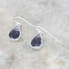 Derbyshire Blue John Sterling Silver Pear Shape Drop Earrings