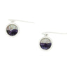 Derbyshire Blue John Sterling Silver Round Drop Earrings