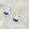 Derbyshire Blue John Sterling Silver Round Drop Earrings