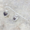 Derbyshire Blue John Sterling Silver Shield Shape Drop Earrings