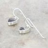 Derbyshire Blue John Sterling Silver Shield Shape Drop Earrings