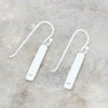 Derbyshire Blue John Sterling Silver Elongated Rectangle Drop Earrings