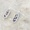 Derbyshire Blue John Sterling Silver Crystal Shape Drop Earrings