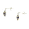 Derbyshire Blue John Sterling Silver Marquise Shape Drop Earrings