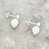 Blue Goldstone Sterling Silver Oval Drop Earrings - DBJ784