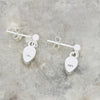 Blue Goldstone Sterling Silver Teardrop Drop Earrings - DBJ786
