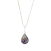 Derbyshire Blue John and Whitby Jet Pear Shape Pendant and Chain - DBJ791