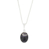 Derbyshire Blue John Reversible Oval Pendant and Chain - DBJ792